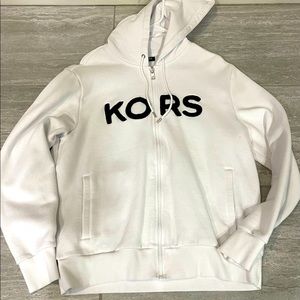 Men’s Michael Kors White Full Zip Hoodie size Large